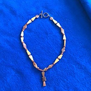 Carnelian and copper necklace.